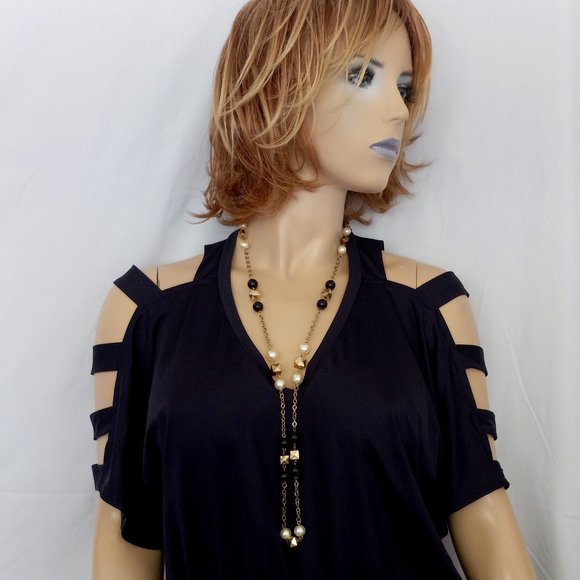 Nwt Anthropologie PilyQ Midnight Peek A Boo Shoulder Dress Sz L Very SEXY! - Picture 6 of 10